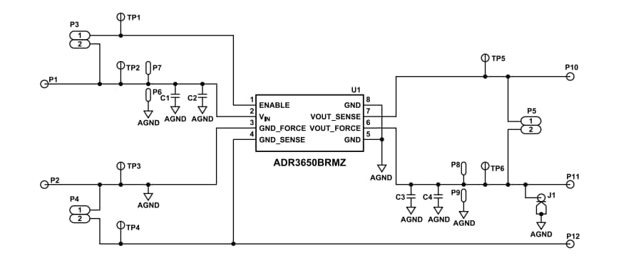 Schaltplan - Analog Devices Inc. EVAL-ADR3650EBZ Evaluierungsboard